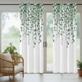 thumbnail image 5 of Outdoor Curtains for Patio Waterproof, Green Eucalyptus Leaves Outdoor Privacy Panels Grommet, Summer Botanical Weeping Watercolor Blackout Outside Curtains for Porch/Cabana 54"x84", 2 Panels, 5 of 8