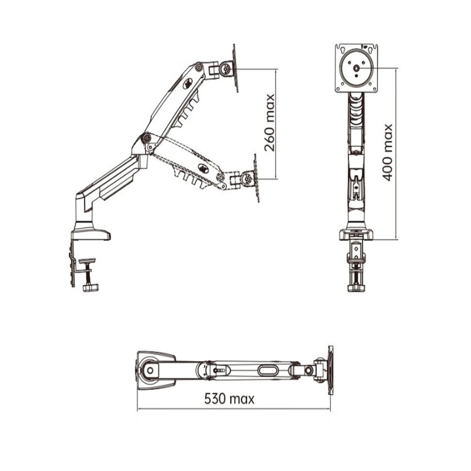Monitor Bracket Desktop Lift Rotating Computer Monitor Hanger Mechanical Arm Base Dual-screen Bracket ,Flexible and Strong Support