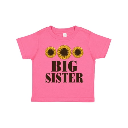 

Inktastic Big Sister Announcement Sunflowers Gift Toddler Toddler Girl T-Shirt