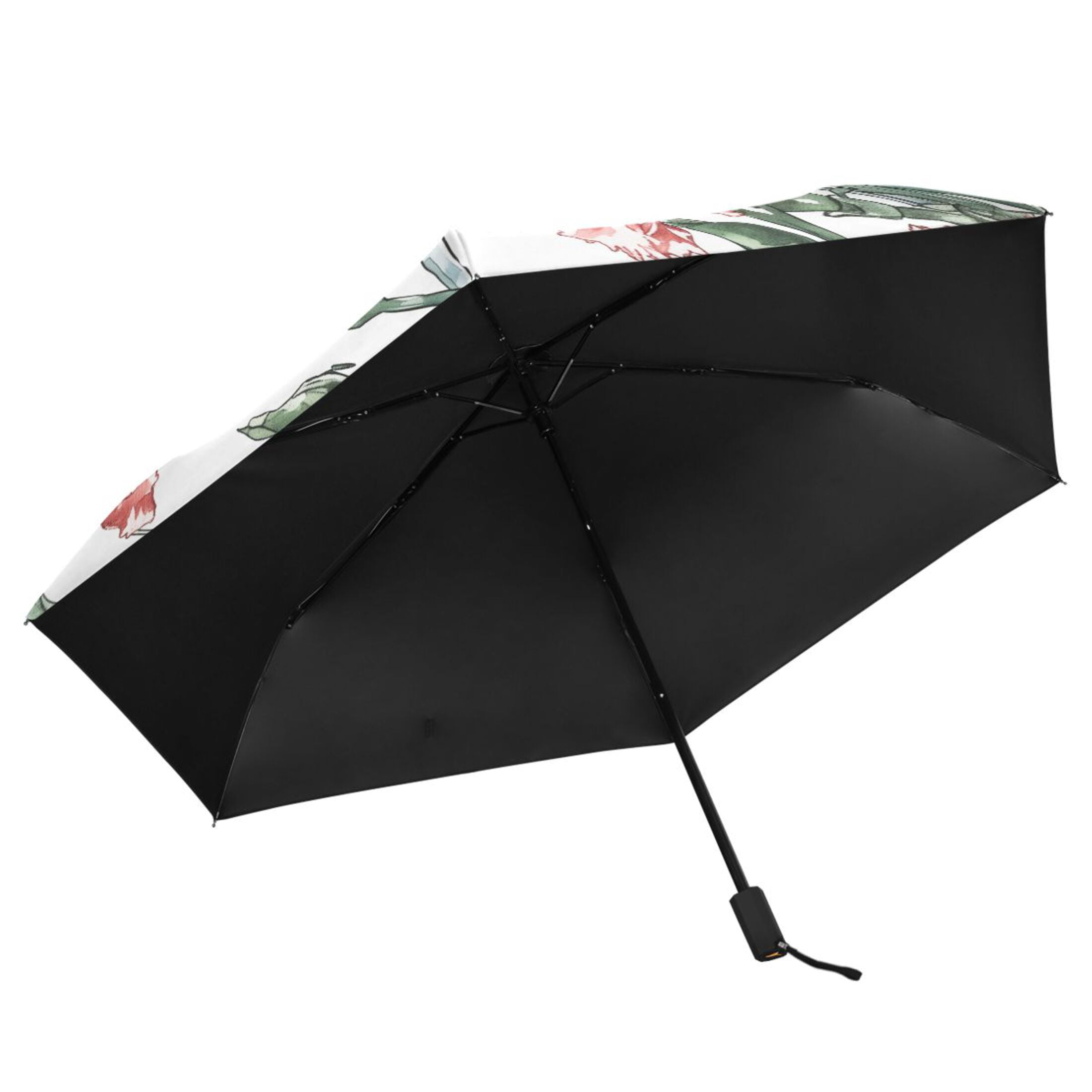 Happy Mother's Day Carnation Flowers Compact Sun Umbrella Windproof Travel Umbrellas for Rain Strong Portable UV Protection