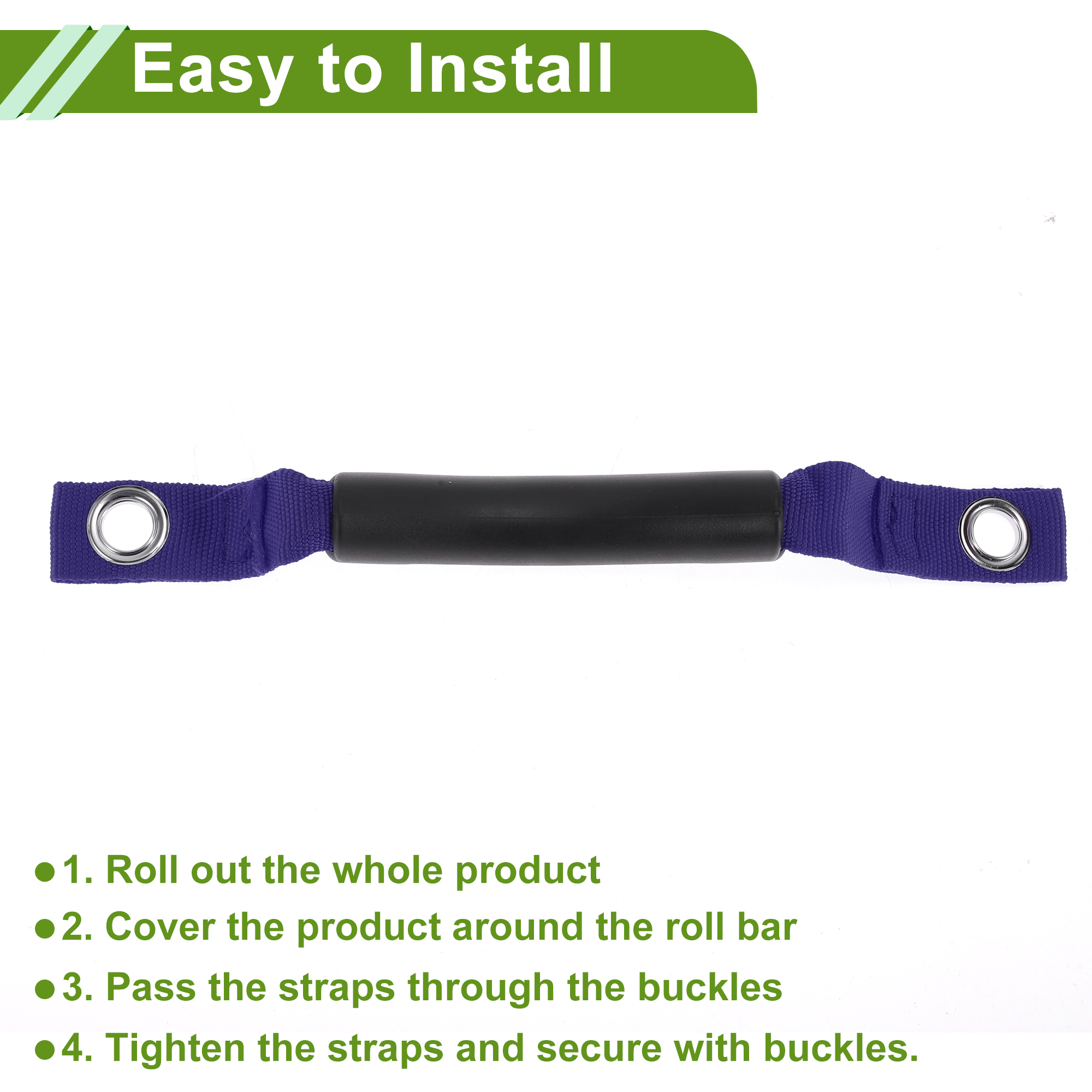 Unique Bargains Roll Bar Grab Handles for Jeep Wrangler 2018-2025 Grip Handle Holder Nylon Plastic Black Blue 4 Pcs
