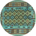 thumbnail image 1 of Ahgly Company Indoor Round Persian Light Blue Traditional Area Rugs, 5' Round, 1 of 4