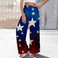 thumbnail image 2 of HEILAU Independence Day Pants for Women Casual Fashion Wide Leg Slit Trousers Patriotic Pants, 2 of 4