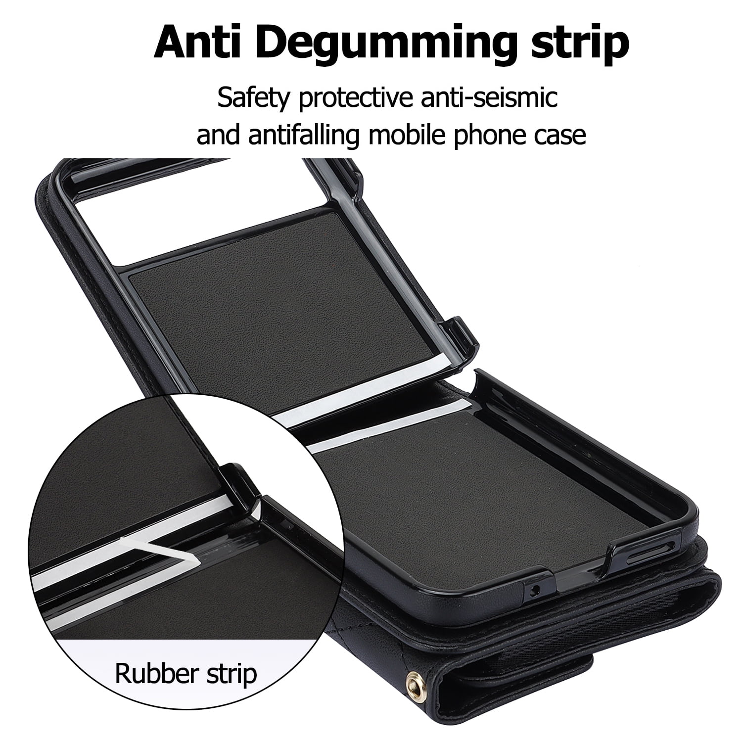 Allytechgroup Moto Razr 2025 Wallet Case with Shoulder Strap, Premium PU Leather Multiple Cards Slots Protective Shockproof Portable Phone Case Cover for Motorola Moto Razr 2025, Black