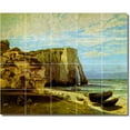 thumbnail image 1 of Ceramic Tile Mural-Gustave Courbet Waterfront Painting 215. 60" w x 48" h using (20) 12 x 12 ceramic tiles, 1 of 3