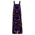 thumbnail image 5 of Evdexr Halloween Rompers for Women 2026 Spider Ghost Printed Jumpsuits Wide Leg Sleeveless Square Neck Pants Baggy Loose Fit Overalls with Pockets 5XL, 5 of 6