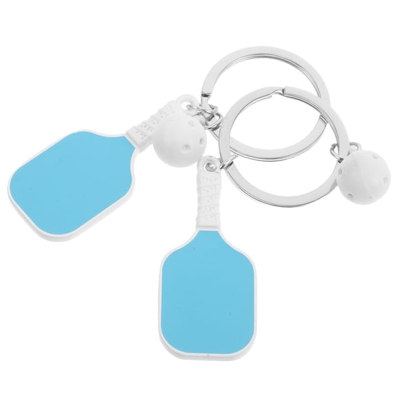 LOLIPPYY 2pcs Athletic Keychain Zinc Alloy Mini Pickleball Paddle Charm Decoration for Players Birthday