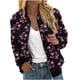 thumbnail image 2 of Chaquetas y abrigos casuales sin capucha de manga larga para mujer, chaqueta cárdigan estampada con cremallera, chaqueta casual de manga larga, abrigo de poliéster para mujer, 2 of 5