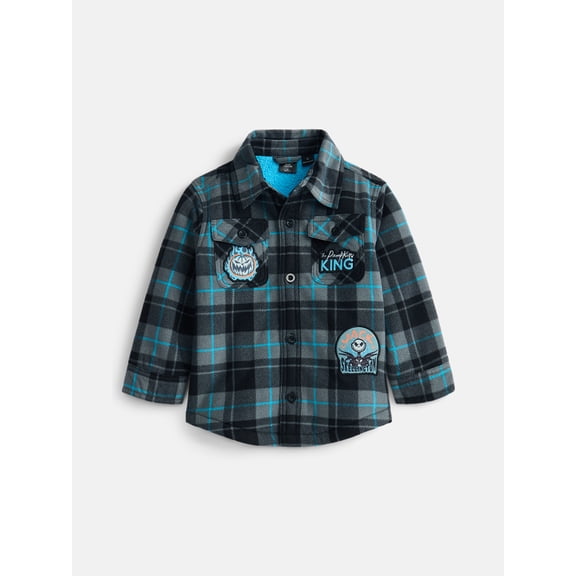 Nightmare Before Christmas Toddler Boys Shacket with Long Sleeves, Sizes 2T-5T