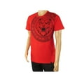 thumbnail image 4 of Mens PLATINI Sports Shirt With Rhine Stones Lion Medallion Chain SS3612 Red, 4 of 4