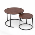 thumbnail image 1 of Ensemble de 2 Tables Basses Rondes Gigognes, Table Basse Ronde pour Salon, Tables Gigognes Gain de Place, 1 of 6