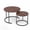Walnut, variant on 2-Piece Round Nesting Coffee Table Set – 23.6” & 15.7” Faux Marble Top Tables, Space-Saving Living Room Side Tables