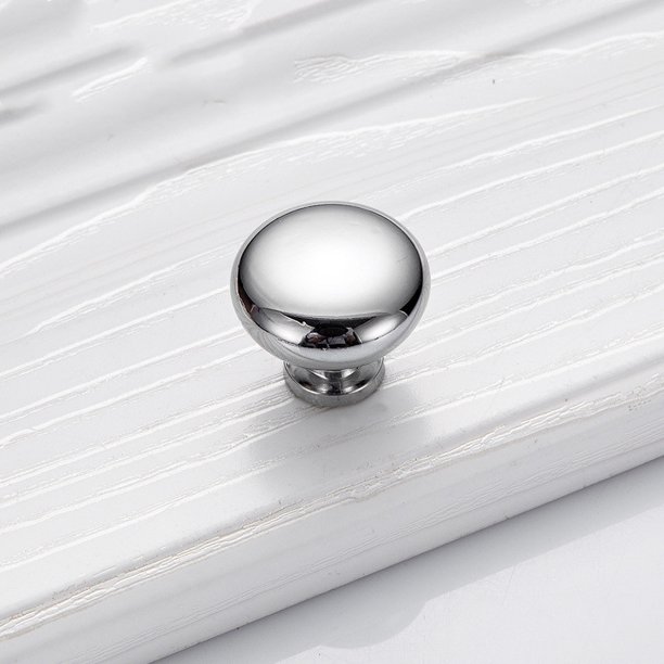 Silver Round Knob 1.1" 10pack