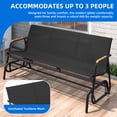 thumbnail image 5 of Dextrus 3-Person Outdoor Glider Bench, Patio Double Swing Rocking Chair Loveseat w/Powder Coated Steel Frame for Backyard Garden Porch, Black, 5 of 10