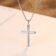 thumbnail image 2 of Collar de cruz cristiana Brillar colgante de plata 925 oro blanco, 2 of 3