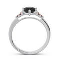 thumbnail image 4 of 2.15 Ct Latest Round Cut Black Onyx & Garnet Gemstone Bridal Ring for Ladies Solid 18K White Gold Size 3.5 by Diamond-Capitals, 4 of 7