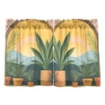 thumbnail image 7 of Yayeee Kitchen Curtains Tier Pair Light Filtering 27"x24" Rod Pocket Short Cafe Window Panel, Boho Plants, 7 of 7