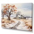 thumbnail image 2 of Designart "Farmhouse Farmstead Winter Painting II" Farm Canvas Wall Art, 2 of 5