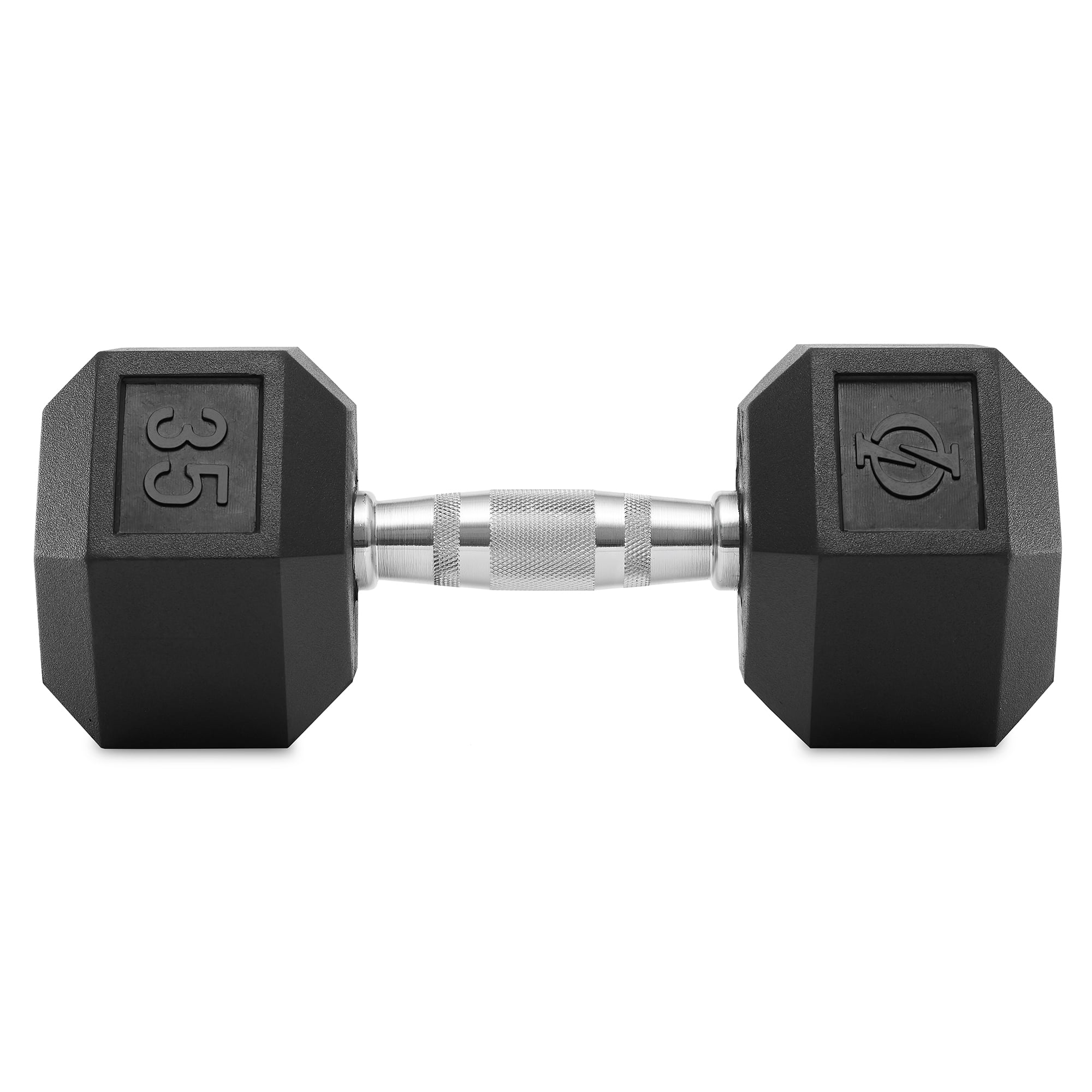 Philosophy Gym Rubber Coated Hex Dumbbell Hand Weight, 35 lbs