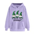thumbnail image 3 of VBTAPA Women's St. Patrick's Day Hoodies Clover Shamrock Print Casual Sweatshirt Drawstring Long Sleeve Hooded Pullover Tops with Pocket Purple M, 3 of 6