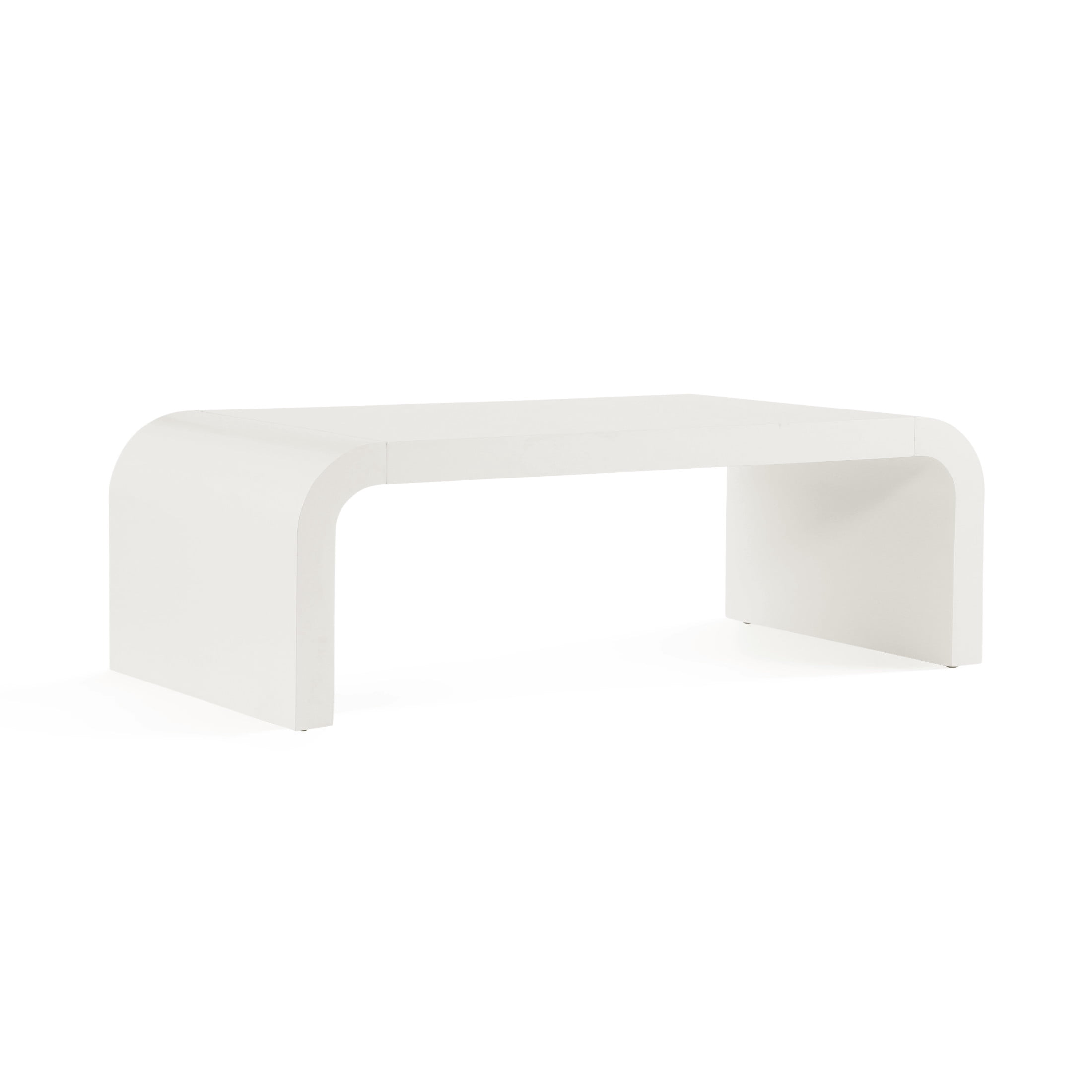 Christopher Knight Home 47" Modern Waterfall Coffee Table, Curved Minimalist Accent Table, White