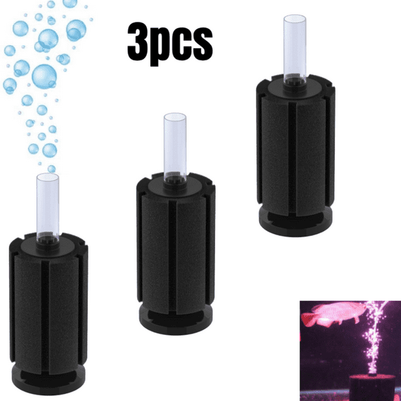 Aquarium Bio Sponge Filter Quiet Betta Fry Shrimp and Small Fish Foam Filter for Fish Tanks up to 20 Gallons, 3 Pack