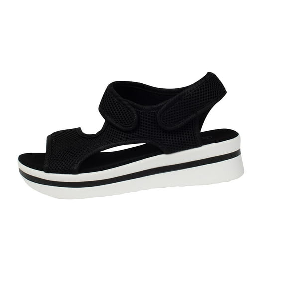 Htigea Women's Sport Sandals Fashion Thick-Soled Open Toe Shoes Comforable Outdoor Walking Platform Sandals Black,5.5