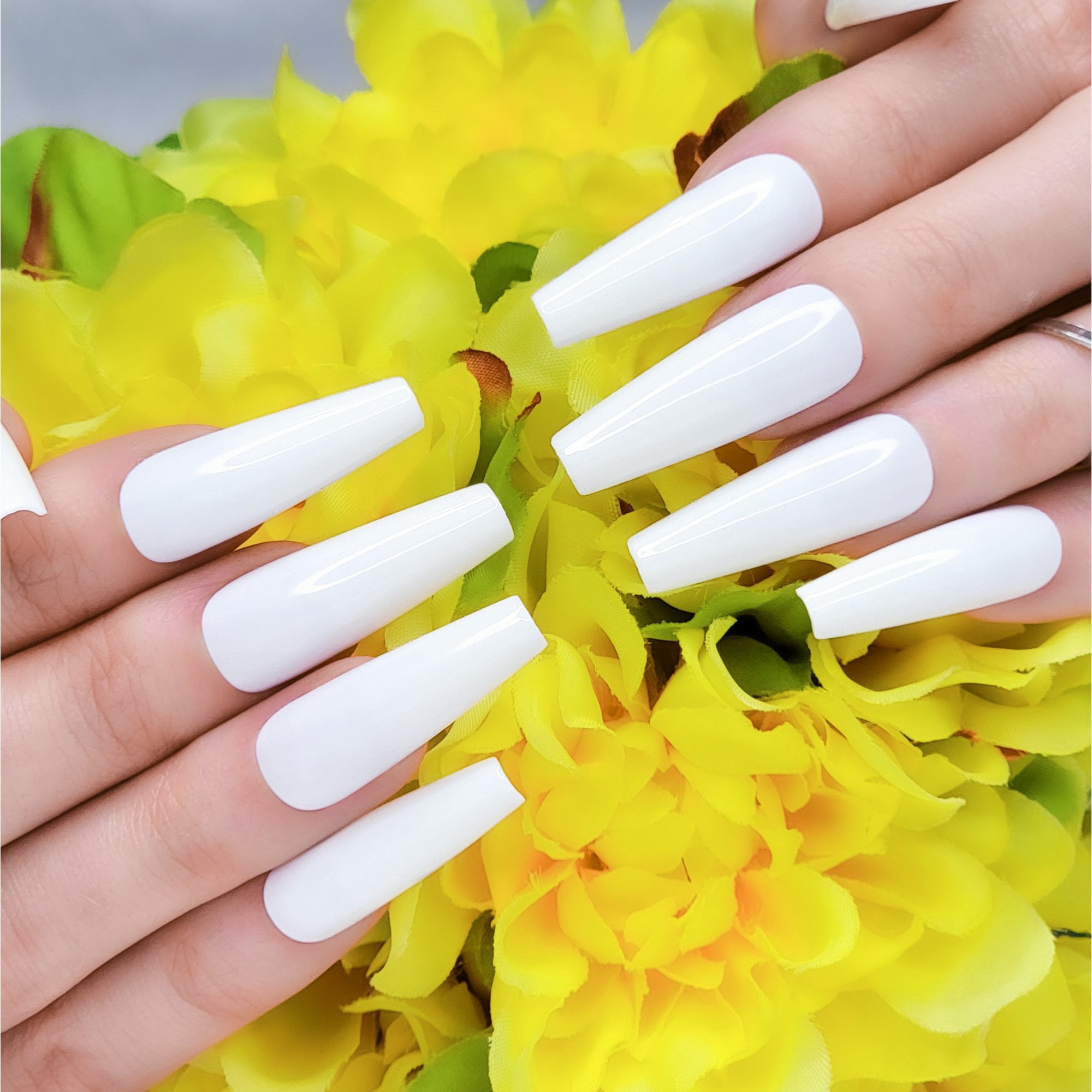 Plain White Acrylic Nails