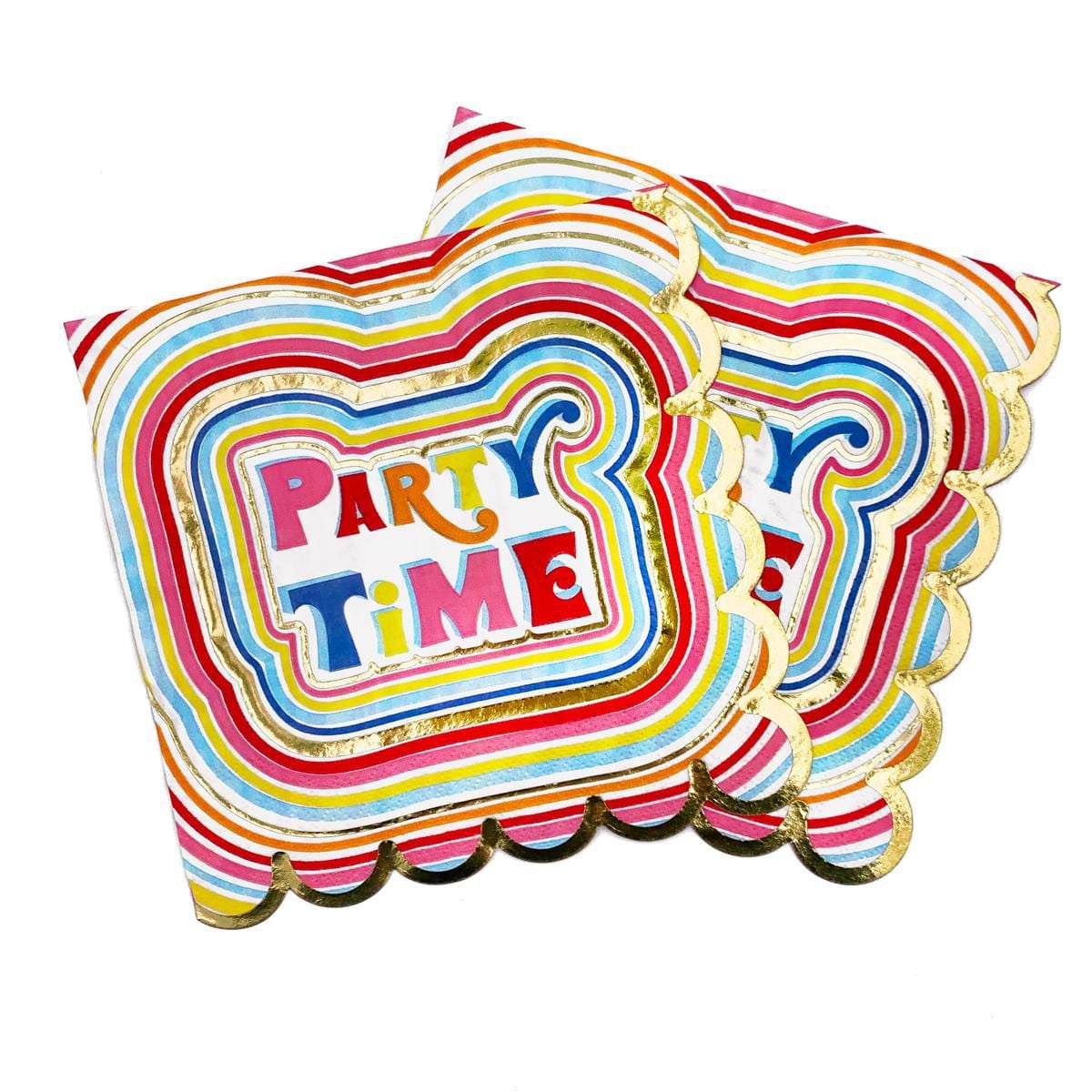 Packed Party 20 Ct. 'Party Time' Lunch Napkins with Gold Foil Accents, Quantity - 20 counts
