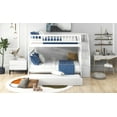 thumbnail image 4 of [US IN STOCK] Full over Full Bunk Bed with Trundle and Staircase,White, 4 of 9