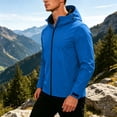 thumbnail image 2 of Full Zip Hooded Jacket for Men,Lightweight Windproof Waterproof Outdoor Casual Rain Coat with Front Pockets and Adjustable Cuffs, 2 of 6