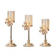 thumbnail image 4 of Candelabro de metal dorado perfecl 3 piezas con adornos dorados, 4 of 8