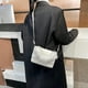 thumbnail image 5 of Bolso cruzado de celosía de PU para mujer, bolso de mano de color sólido con correa de felpa (blanco) Tmvgtek Para estrenar, 5 of 9