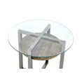 thumbnail image 3 of ACME Janette End Table, Weathered Oak, Black Nickel & Clear Glass-Color:Weathered Oak,Quantity:1,Style:Contemporary, 3 of 4