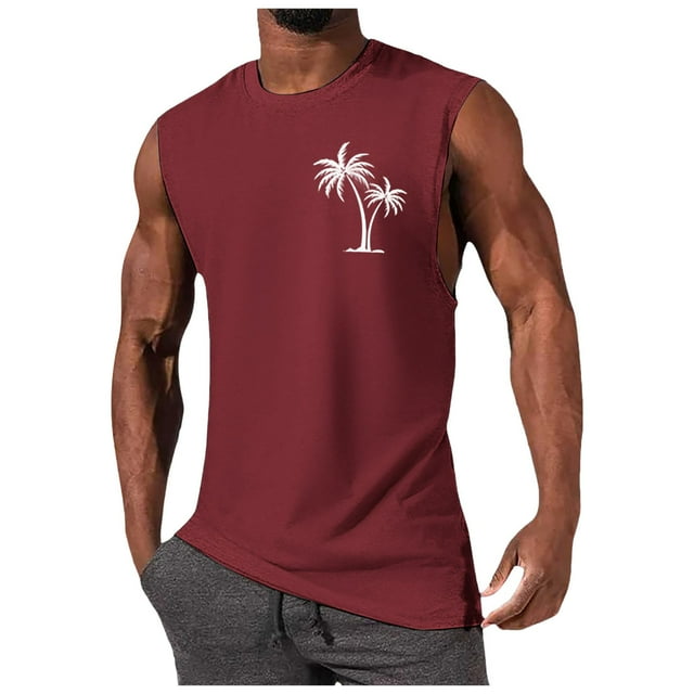 Ramiter Mens Light Weight Quick Dry Sleeveless ProtectionRash Guard Shirt Mens Compression Tank Top Wine,XL