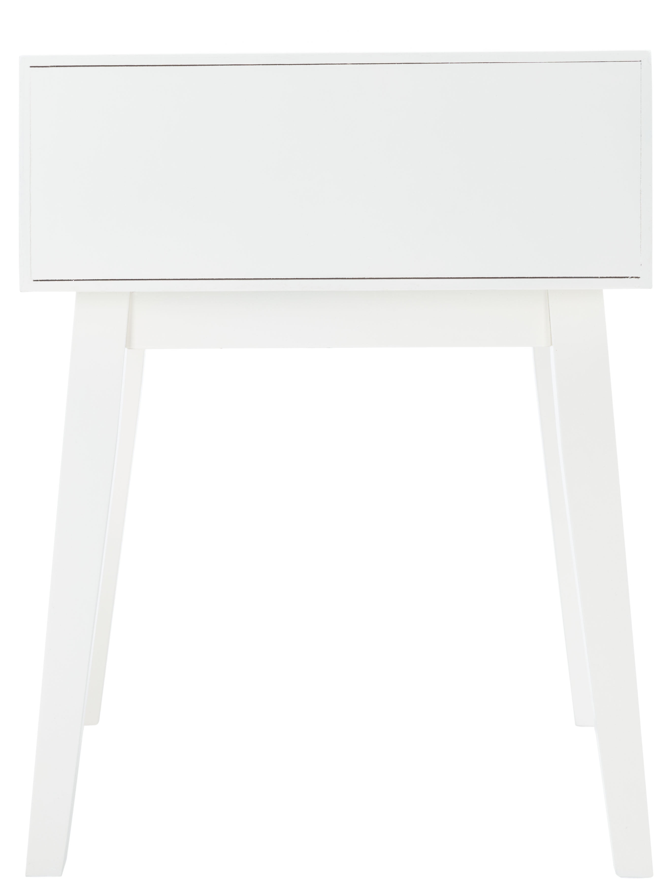 SAFAVIEH Nilo 1 Drawer Modern White/Brown Wood Storage End Table (18 in. W x 15 in. D x 24 in. H)