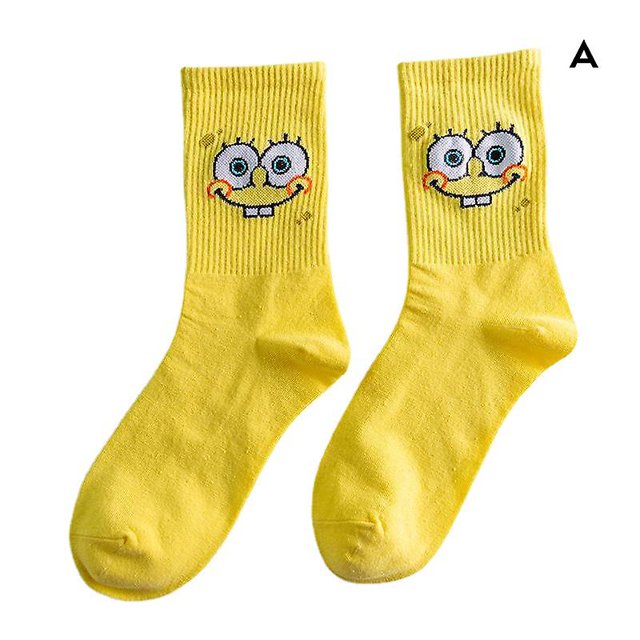 Spongebob Squarepants Ankle Socks Cartoon Figure Cotton Socks Cute Breathable Unisex Foot Wearing zhangyuxiang LED