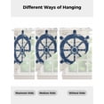 thumbnail image 3 of Navy Blue Rudder Coastal Swag Valances for Windows, Nautical Beach Ocean Vintage Rod Pocket Sheer Valances for Large Windows, Swag Toppers Light Filtering for Kitchen Living Room 2 Panels 36''x63'', 3 of 4