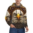 thumbnail image 2 of Lsque Vintage Pattern Bald Eagle Pattern Casual Men's Hoodie,Hooded Sweatshirt with Kangaroo Pocket,Pullover Hoodie-XX-Large, 2 of 7