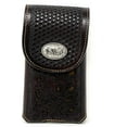 thumbnail image 3 of Texas West Western Cowboy Tooled Floral Leather Praying Cowboy Concho Belt Loop Cell Phone Holster Case in 4 Colors, 3 of 4
