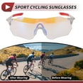 thumbnail image 3 of Gafas de montar para motocicleta Unique Bargains 1 juego de lentes de PC TPU gafas de sol de ciclismo lente azul claro marco blanco rojo, 3 of 6