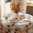 thumbnail image 3 of Fall Pumpkin Football Maple Leaves Tablecloth Round Washable Table Covers for Home Party Decorations 60x60 Inch, 3 of 5