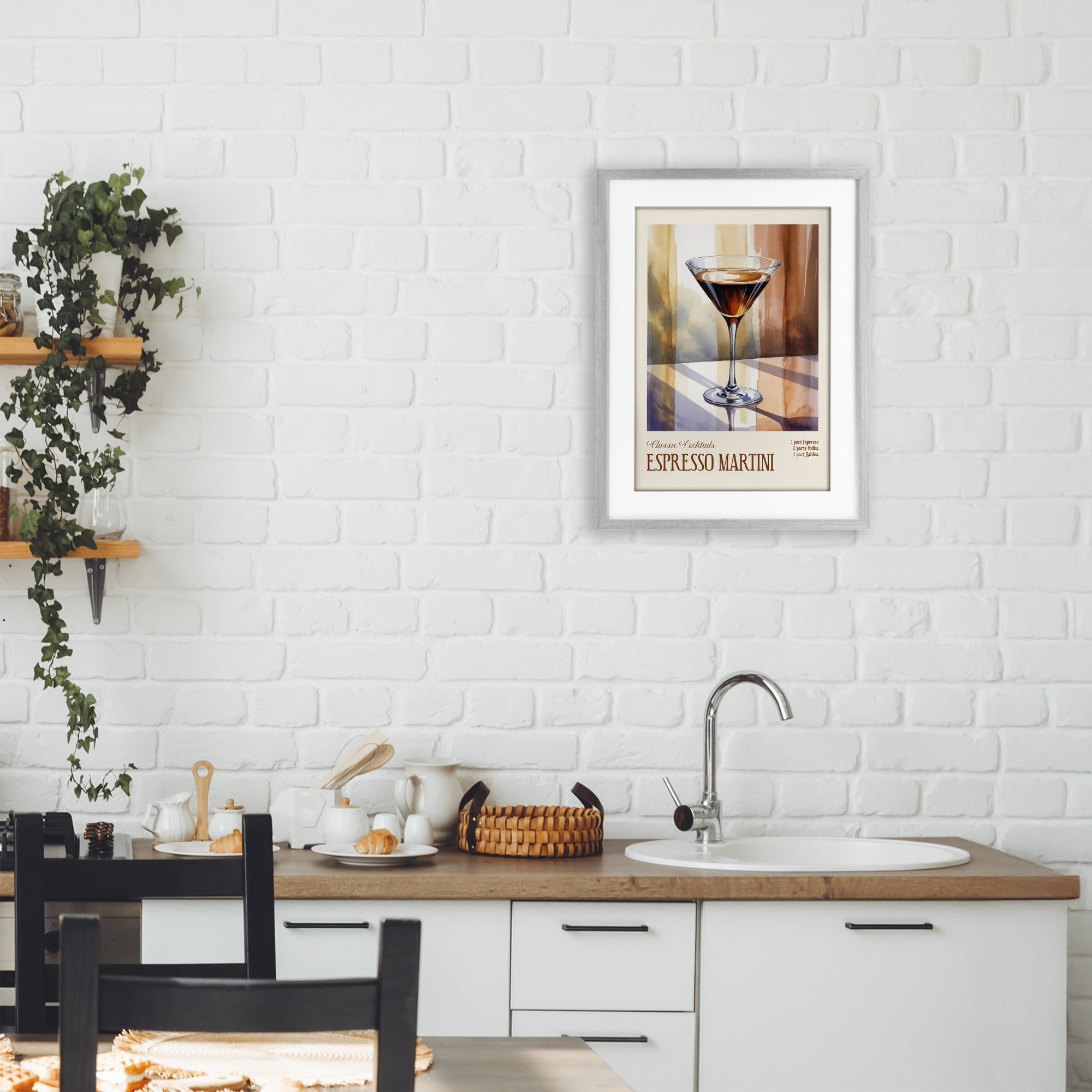 Stupell Industries Espresso Martini Sun Reflection Gray Framed Print Under Glass, design by Andreas Magnusson