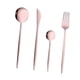 thumbnail image 4 of Juego de cubiertos de cocina de 4 piezas, vajilla multifuncional, utensilios para servir carne Oro rosa, 4 of 9