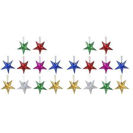 

20 Pcs Ceiling Light Hanging Lamp Christmas Decor Lantern Paper Star Lampshade Lanterns Fireworks