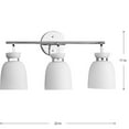 thumbnail image 4 of Lexie Collection Three-Light Polished Chrome Contemporary Vanity Light, 4 of 14