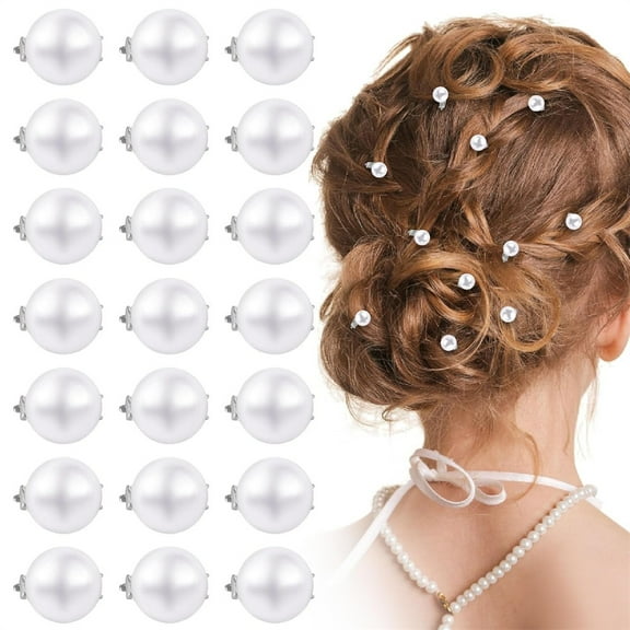 NOGIS 30 Pcs Mini Pearl Hair Clips for Women, White Pearl Hair Pins, Cute Hair Barrettes, Elegant Pearl Hair Decorations for Girls, Brides for Daily Use, Parties, Wedding