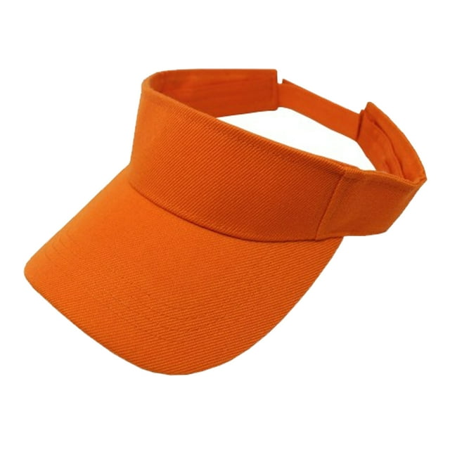 12 Pack Sun Visor Adjustable Cap Hat Athletic Wear - One Dozen (Orange)