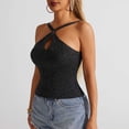 thumbnail image 5 of Timegard Womens Tank Tops Sleeveless Slim Fitting Cropped Cutout Tops Dressy Casual Front Crisscross Tops, 5 of 7