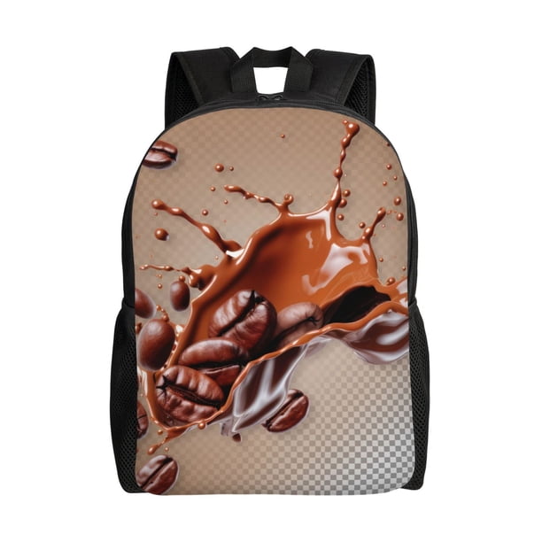 Easygdp Coffee Beans Chocolate Splash Mochila Versátil y Elegante: Comodidad, Almacenaje y Durabilidad para la Universidad, Trabajo, Viajes y Uso Diario